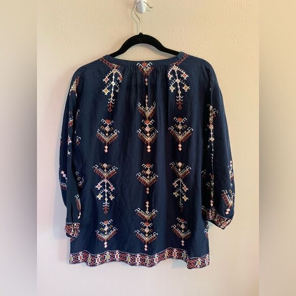Madewell Navy Boho Top size S - Picture 3 of 9